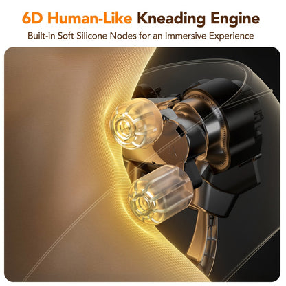 Wearable Neck & Shoulder Massager with Heat – 6D Bionic Hand Kneading Trapezius Massager, 9 Modes 3 Intensities 40-45°C Heat, Hands-Free Deep Tissue Massage for Home & Office, Gift for Women Men Mom