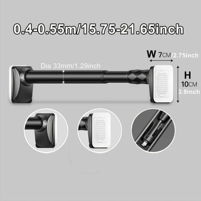 Telescopic Curtain Rod No Drill 15.75"-196.85" Adjustable Shower Curtain Rod 33mm for Large Windows