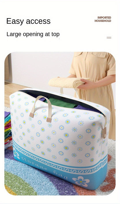 Large Capacity Moisture-Proof Storage Bag for Blankets, Clothes & Bedding – Extra Large Organizer Bag for Moving, Travel & Dorm | Waterproof, Zippered, Space Saving Storage Solution