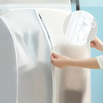 Garment Bag Clothes Dust Cover - Translucent PEVA Waterproof Hanging Storage Bag for Coat Dress Suit, Thickened Washable, Multiple Sizes