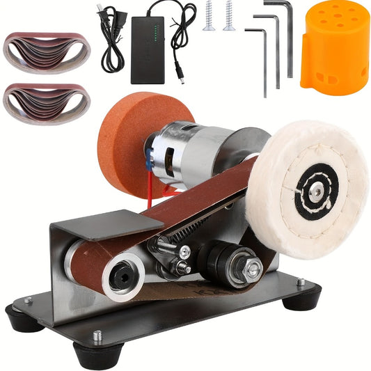 Electric Bench Grinder & Knife Sharpener - 15° Angle 7-Speed Tabletop Sanding Machine for Woodworking, Metal Grinding & Knife Making