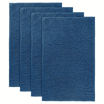 Chenille Bath Rug Extra Thick Soft Absorbent Non-Slip Bathroom Mat Machine Washable, Multiple Sizes & Colors