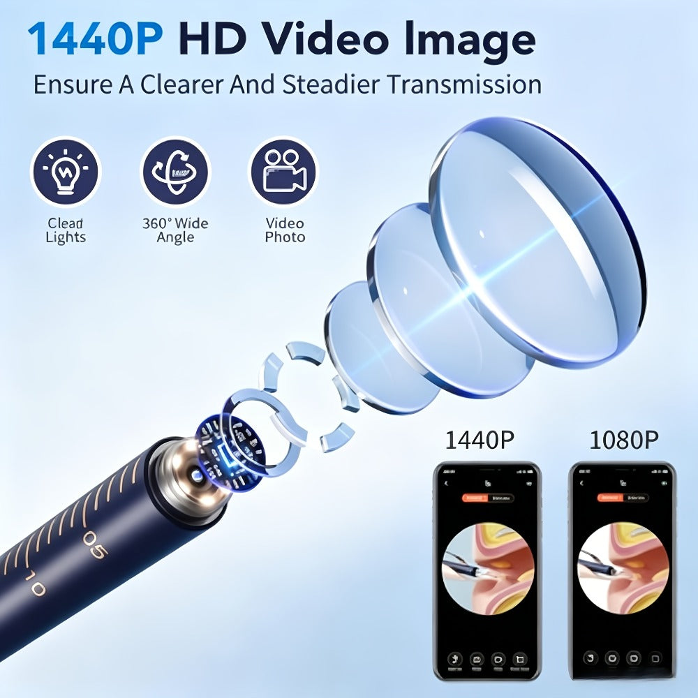 Earwax Removal Tool Set with Light & Camera – Rechargeable Ear Cleaning Kit for iOS & Android, Ear Wax Remover with Otoscope