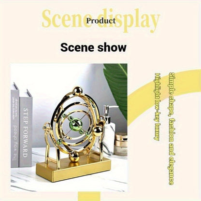 Perpetual Motion Pendulum Desk Decor - Cosmic Swing Solar System Planets Atomic Model Science Demonstration Self-Running No Battery Office Home Physics Gift