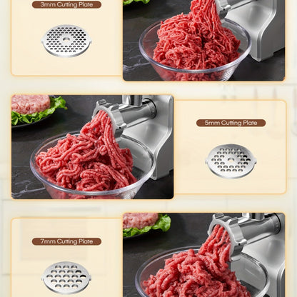 Electric Meat Grinder 5-in-1 with Sausage Stuffer Vegetable Slicer Tomato Juicer Kubbe Kit 3 Grinding Plates 3 Speed Settings 4.5 lbs per Min