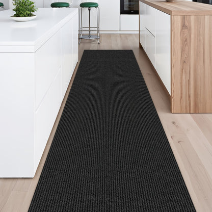 Non-Slip Runner Rug for Hallway Kitchen Stairs - Thick 4mm Long Roll Rug 23.22" Wide, Machine Washable, Multiple Sizes & Colors