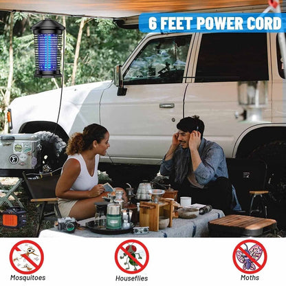 Bug Zapper Electric Indoor Outdoor – 4000V High Voltage UV 365nm 18W Mosquito Killer Fly Zapper with 6ft Cord, ABS Fireproof Safety Housing, Removable Tray & Cleaning Brush for Backyard Patio Garden Camping – Black