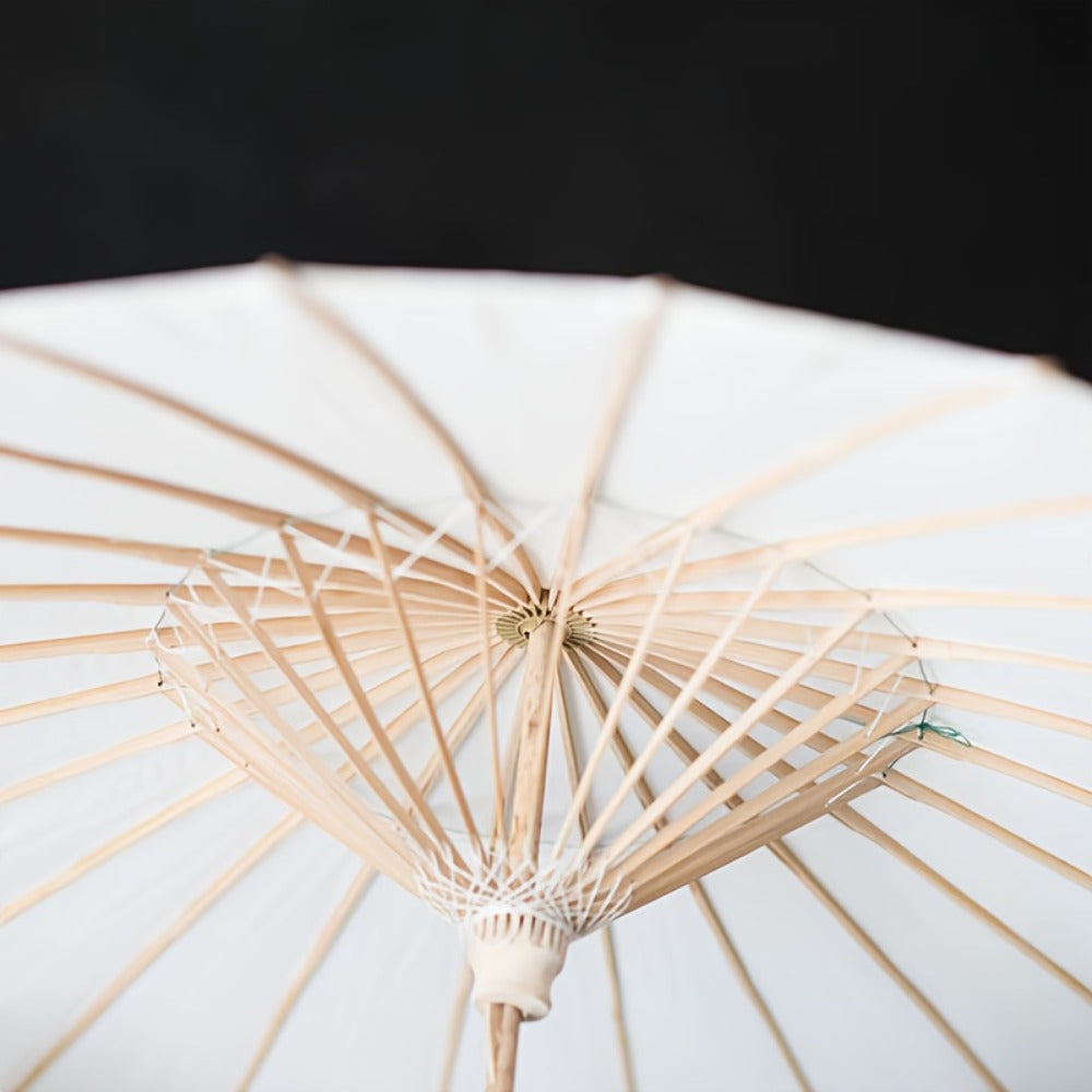 White Paper Parasol Umbrella 23" – Wedding, Party & Photography Photobooth Props (10 or 20 PCS)