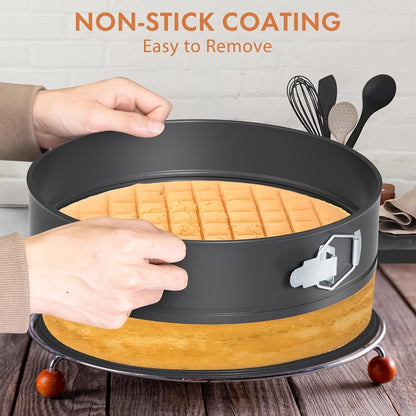 Springform Cake Pan Set 6pcs 7 8 9 10 11 Inch Heart Round Square Nonstick Leakproof Removable Bottom Carbon Steel Bakeware for Cheesecake Mousse Honeycomb Birthday Wedding Cake