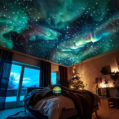 Aurora Borealis Star Projector with Remote – 7 Lighting Effects Galaxy LED Night Light for Bedroom, Camping, Wedding, Party, Halloween & Christmas Decoration