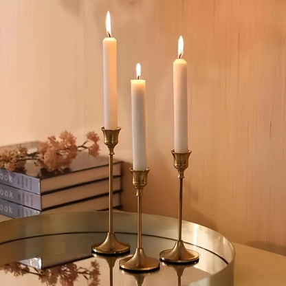 Metal Bell Candlestick Holders Set – Vintage Copper & Black Taper Candle Holders for Wedding Centerpieces, Christmas Table Decor, Halloween, Anniversary, Birthday Party, Home & Hotel Decoration
