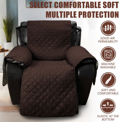 Non-Slip Recliner Chair Cover Sofa Slipcover with Elastic Straps Washable Pet Furniture Protector Indoor Outdoor 8 Colors