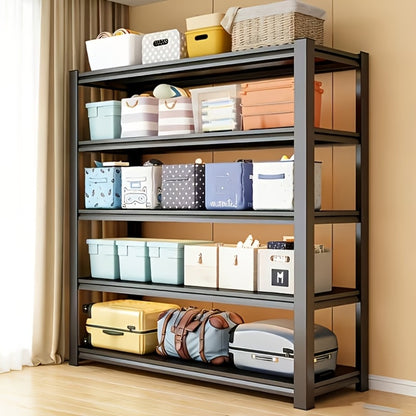 Heavy Duty Metal Shelving Unit 5-Tier - Powder-Coated Steel Storage Rack, 2500 LBS Capacity, Adjustable Height, No-Tool Assembly, for Garage, Basement & Warehouse Organization