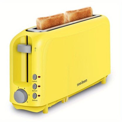 2-Slice Toaster – 6 Shade Settings, Cancel, Reheat & Defrost Functions, Removable Crumb Tray, 750W Compact Design for Bread, Waffles & Bagels, Available in Red, White, Black, Yellow, Pink & Blue