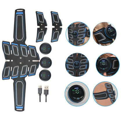EMS Muscle Stimulator Fitness Massage Belt 6 Modes 18 Intensity Levels USB Rechargeable Low Frequency Physiotherapy Abdominal Toning Body Massager