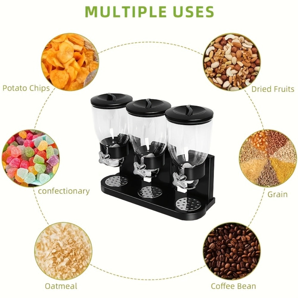 Dry Food Dispenser & Candy Organizer with Spoon Bowl Lid – Countertop Snack Container for Pantry Kitchen 17.5 Oz