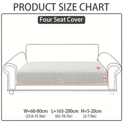 Jacquard Stretch Sofa Cover Non-Slip | Elastic Wear-Resistant Couch Slipcover, Polyester Jacquard Fabric, 1 to 4 Seat Sectional L-Shape, Armrest Backrest, Machine Washable