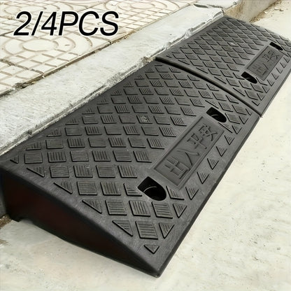 Curb Ramp Heavy Duty Plastic 3000 lb Portable Lightweight for Car SUV Motorcycle Bike Wheelchair Scooter Driveway Sidewalk Loading Dock Garage Outdoor Use Mobility Aid Ramp 2/4 Pack Black