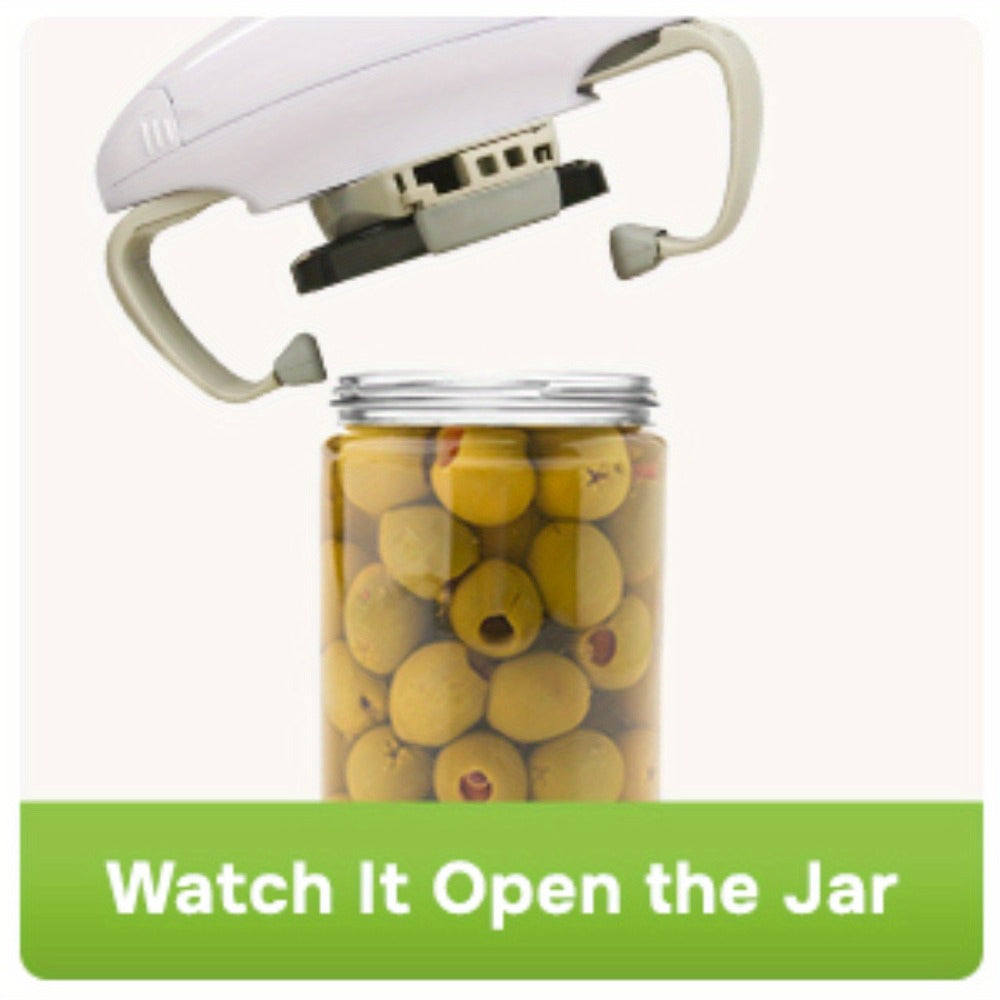 Electric Jar Opener & Bottle Opener – One-Touch Automatic Lid Opener for Arthritic Hands, Seniors & Weak Grip, Battery Operated, Heavy Duty