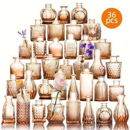Mini Bud Vases 36pcs – Clear Small Flower Vases for Wedding Centerpieces Birthday Party Anniversary Home Table Decoration