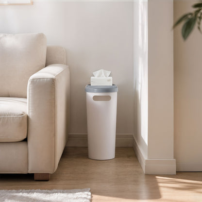 Small Bathroom Trash Can with Built-In Handles Rustproof Space Saving Plastic Waste Bin for Bathroom Laundry Office Includes Trash Bags