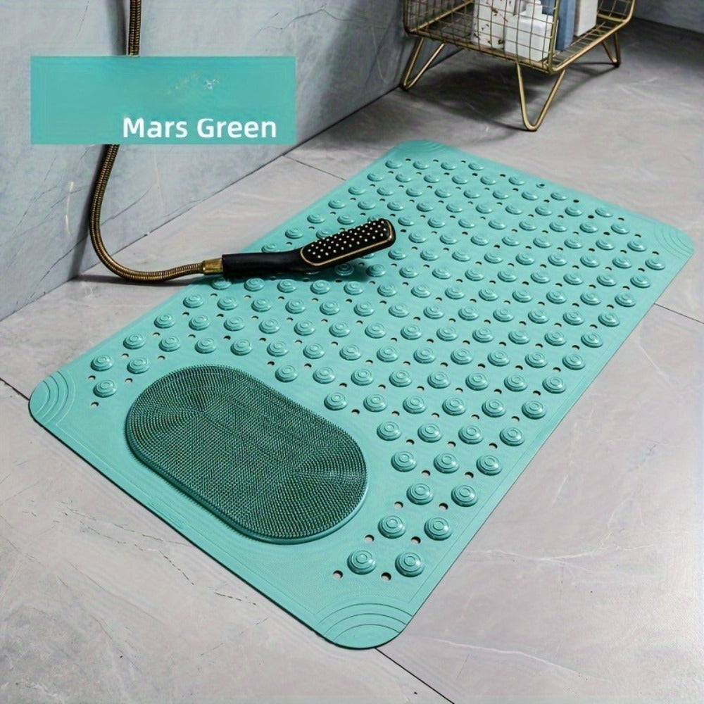 Non-Slip Bath Mat with Massage Buttons - PVC Shower Mat with Polka Dot Pattern, 0.35" Thick Rectangular Bathroom Safety Mat | Anti-Slip Bathtub Mat for Shower, Tub & Bathroom Floor | Multiple Colors