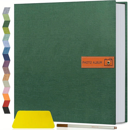 Self Adhesive Photo Album Scrapbook – Large Linen Cover Memory Book for 4x6 5x7 8x10 Photos, DIY Picture Book with Metal Pen, Gift for Mom, Baby, Wedding, Valentine's Day & Mother's Day, 40 & 60 Pages