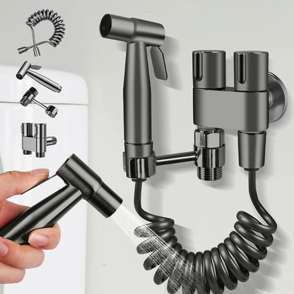 Handheld Bidet Sprayer Kit 6-Piece Wall Mounted Toilet Sprayer Set with Hose & Holder - Adjustable Pressure, Self-Cleaning Personal Hygiene Sprayer for Bathroom, Pet Shower & Toilet Cleaning