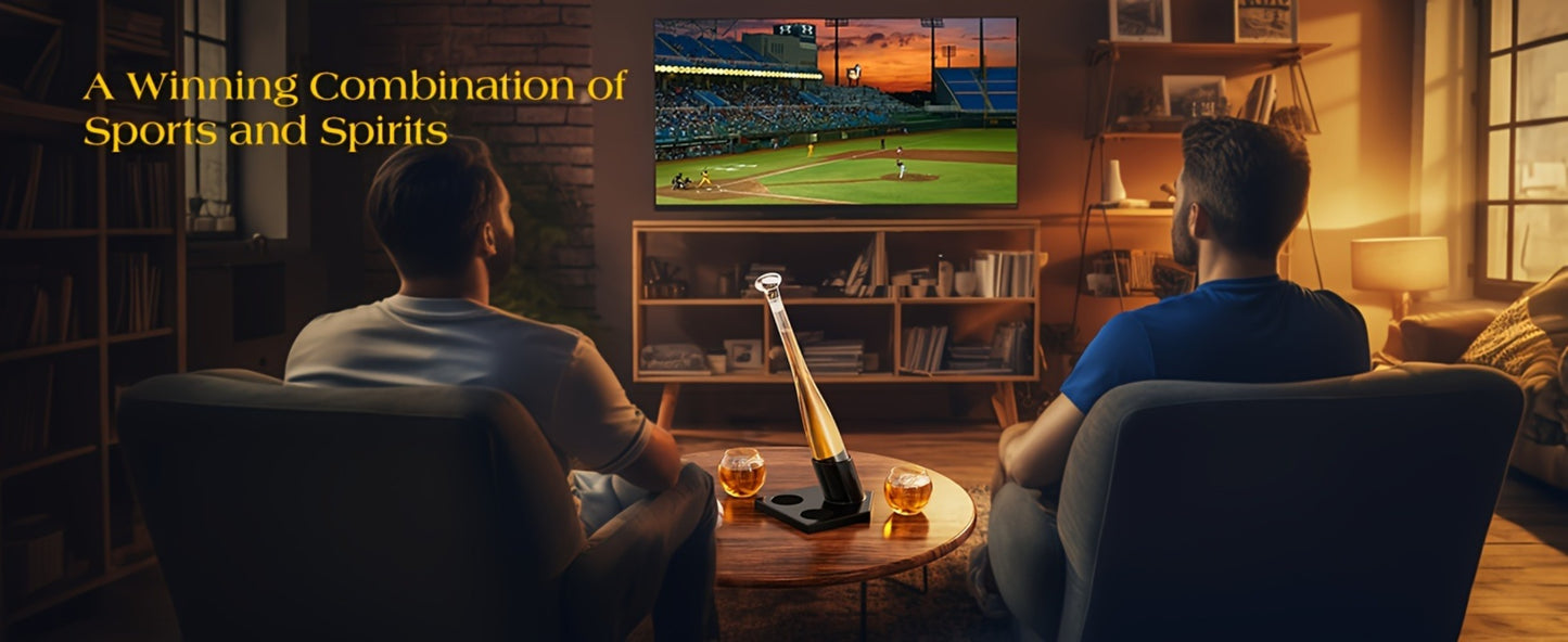 Baseball Bat Whiskey Decanter Set with 2 Glasses – 20oz Liquor Decanter Gift Set for Men, Dad, Boyfriend, Coach