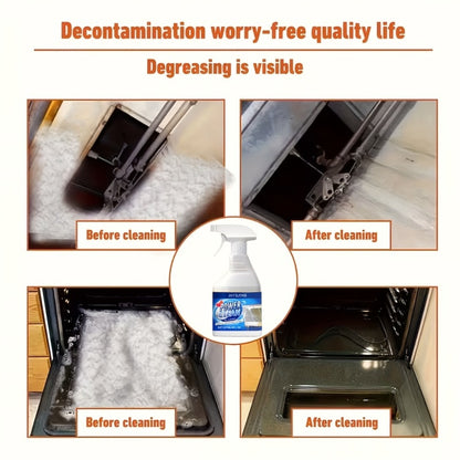 Kitchen Degreaser Spray Bubble Cleaner 237ml, Heavy Duty Grease Remover with Lemon Scent and Baking Soda Formula for Oven Stove Sink Countertop Range Hood Dishwasher Oil Stain Removal