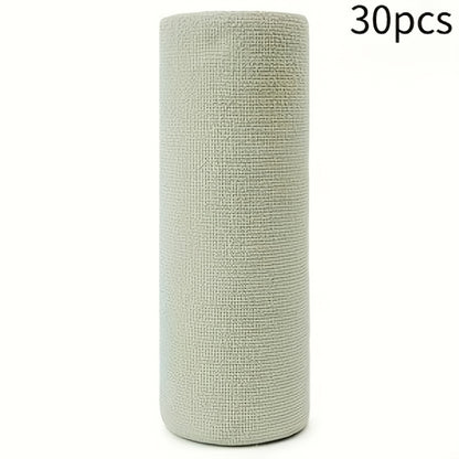 Reusable Microfiber Cleaning Towels 30-Pack, Kitchen Dish Cloth Roll, Absorbent Hand-Torn Disposable Napkins, Multi-Color Household Cleaning Cloths for Kitchen & Bath