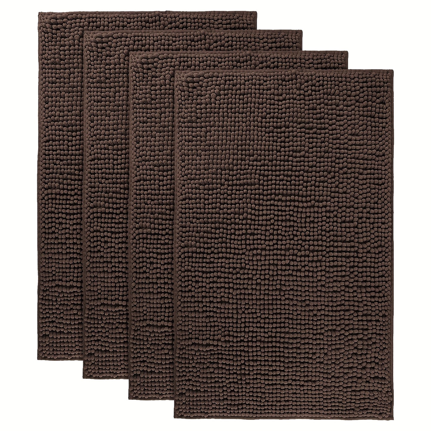 Chenille Bath Rug Extra Thick Soft Absorbent Non-Slip Bathroom Mat Machine Washable, Multiple Sizes & Colors