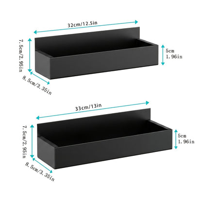 Magnetic Refrigerator Storage Rack 2/4pcs Fridge Side Organizer, Multi-Purpose Magnetic Storage Box for Kitchen Bathroom, Space-Saving Magnetic Shelf for Spices Paper Towels, White or Black
