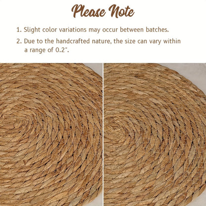 Round Placemats for Dining Table 12 Inch Boho Jute Braided Charger Plates Rattan Wicker Farmhouse Rustic Table Mats Set