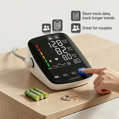Blood Pressure Monitor Upper Arm - Automatic Digital BP Machine, Large Display, 2-4 User Memory 199 Readings, 8.7-17" Cuff, Home Blood Pressure Meter with Irregular Heartbeat Detection, 3 Models