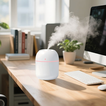Aromatherapy Mist Humidifier USB Powered Night Light Low Noise Energy Efficient for Indoor Car Air Refreshing Plant Health Calming Body Mind Bedroom Office 2pcs