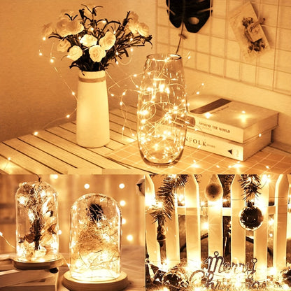 Fairy Lights Battery Operated with Batteries Included – 6.5ft 20 LED Silver Wire Mini String Lights, Firefly Starry Lights for Wedding, Christmas, Party, Mason Jars & DIY Decor – 30 or 100 Pack