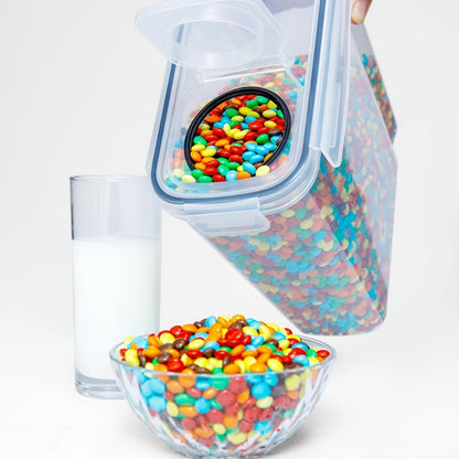 Airtight Food Storage Containers 4 Pack Extra Large 4L/135oz - BPA-Free Plastic Cereal Canisters with Pour Spout for Pantry Organization, Grain, Nuts, Flour & Rice Storage, Includes Labels & Marker
