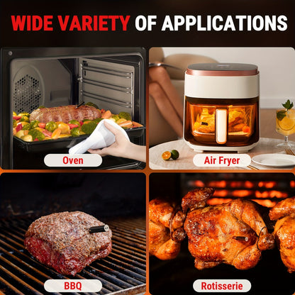 Wireless Meat Thermometer 500Ft Bluetooth – Dual Sensor Digital Food Thermometer for Oven, Grill, BBQ, Smoker & Air Fryer with App & Temperature Alarm