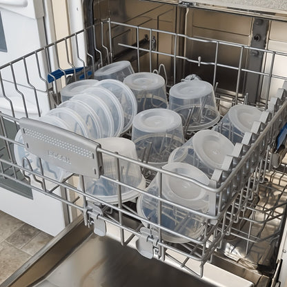 Deli Containers with Lids 48 Pack 16oz - BPA-Free Leakproof Plastic Food Containers Microwave Dishwasher and Freezer Safe, Stackable Meal Prep Containers for Takeout Soup Salad and Food Storage, 24 Containers and 24 Lids