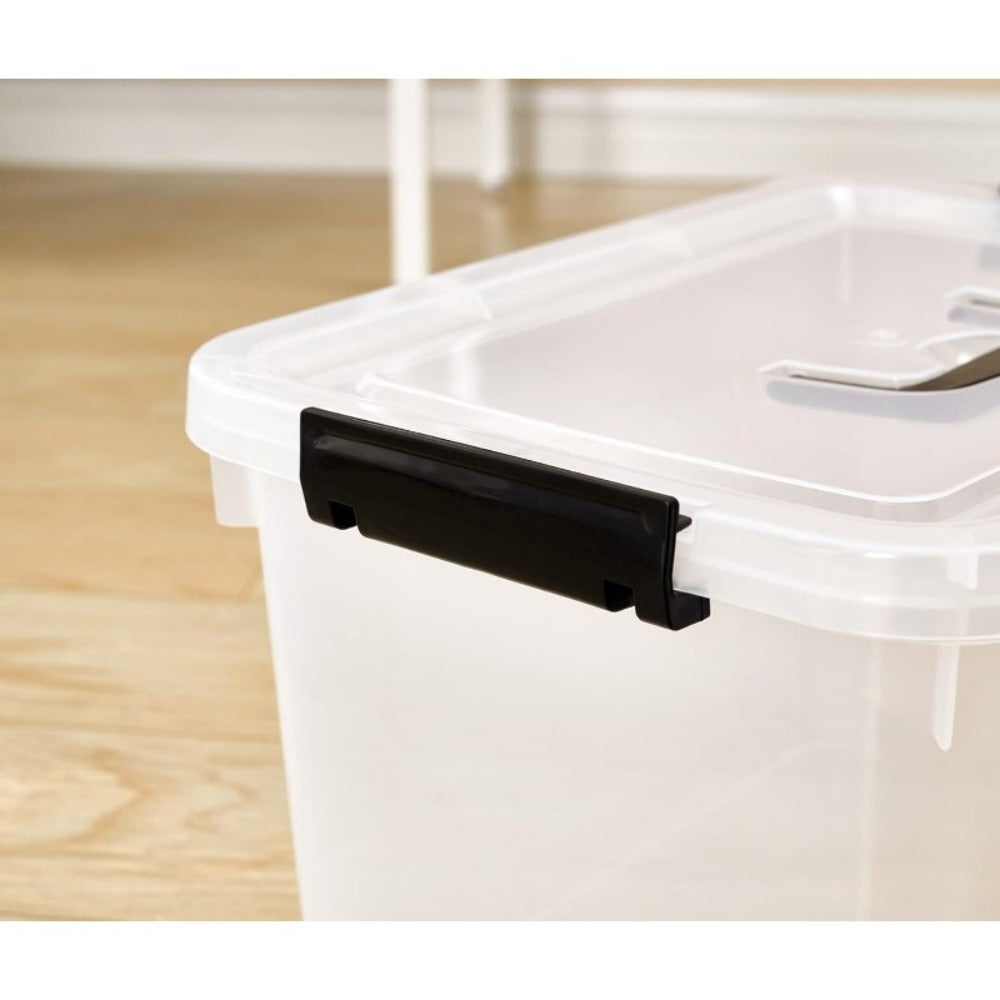 6-Pack Clear Storage Boxes with Latches & Lids – 6 Quart Stackable Plastic Organizer Containers for Home, Bedroom, Bathroom & Kitchen