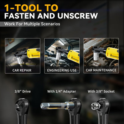 Electric Ratchet Wrench Set 12V Cordless with Lithium Battery – Fast Charge, Variable Speed Trigger, Socket Sleeves, for Automotive Repair, Screws & Nuts – Basic & Full Kit Options