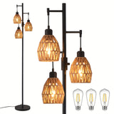 Boho Rattan Floor Lamp