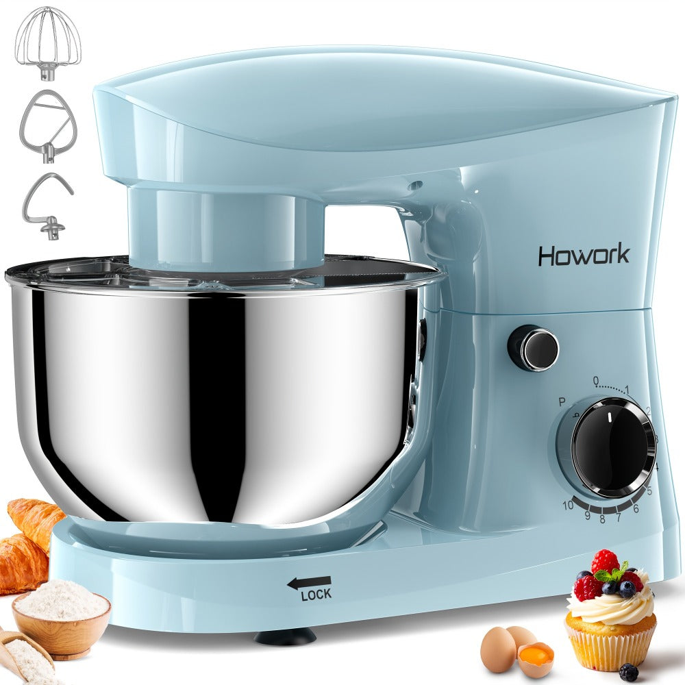 Stand Mixer 5QT, 10-Speed Electric Kitchen Mixer with Dough Hook, Flat Beater, Wire Whip & Pouring Shield — Dishwasher-Safe Attachments for Baking, Bread, Cake & Cookie Dough