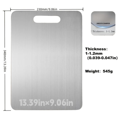 Stainless Steel Cutting Board Food Grade 304 Easy Clean, Space-Saving Flat Chopping Board for Kitchen Home Commercial Use, Rust-Resistant Hygienic Non-Porous Prep Board, 1 or 2-Pack