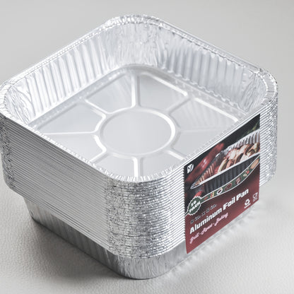 Aluminum Foil Pans 8x8 Inch 30 Pack with Lids Disposable Square Cake Pans – Baking Cooking Freezing & Meal Prep Containers, Stackable Foil Baking Pans for Brownies Lasagna