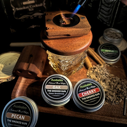 Whiskey Smoker Kit with 4 Wood Chip Flavors & Filters – Cocktail Smoker Set, Whiskey Gifts for Men, Dad, Birthday, Father's Day, Christmas (No Butane)