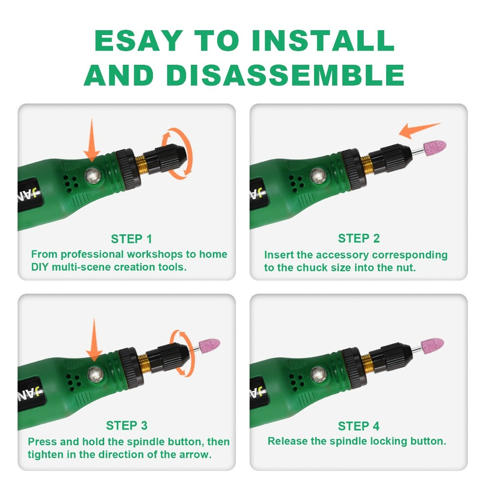 Cordless Rotary Tool Kit 102pcs – Rechargeable Engraving Pen with Adjustable Speed for Wood Carving, Sanding, Polishing & Etching, Portable Mini Electric Grinder