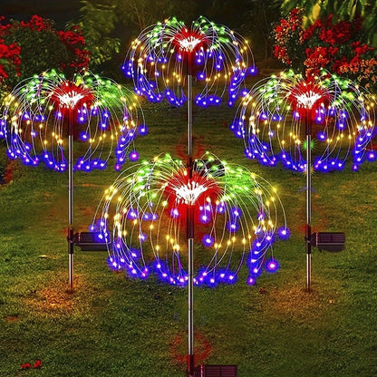 Solar Fireworks Lights Outdoor – 60 to 420 LED Solar Garden Fairy Lights with 8 Modes, Waterproof Copper Wire Sparkler Lights for Garden, Patio, Yard, Pathway & Holiday Decoration