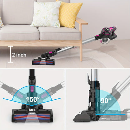 Cordless Vacuum Cleaner 2-in-1 Corded 70KPA Powerful Suction | 6-in-1 Handheld Vacuum with Detachable Battery 45-Min Runtime LED Brush Head 50.5oz Dust Cup | For Hardwood Floor Carpet Pet Hair Home Car